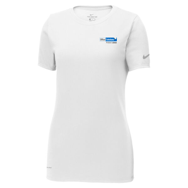 NIKE Ladies Dri FIT Cotton/Poly Scoop Neck Tee  Thumbnail