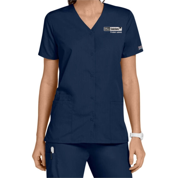 Cherokee Women's Snap Front V-Neck Scrub Top Thumbnail